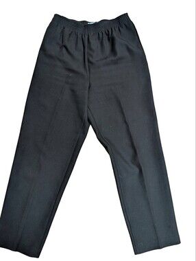 Vintage High-Rise Dark Green Elastic Waist Women's Dress Pants